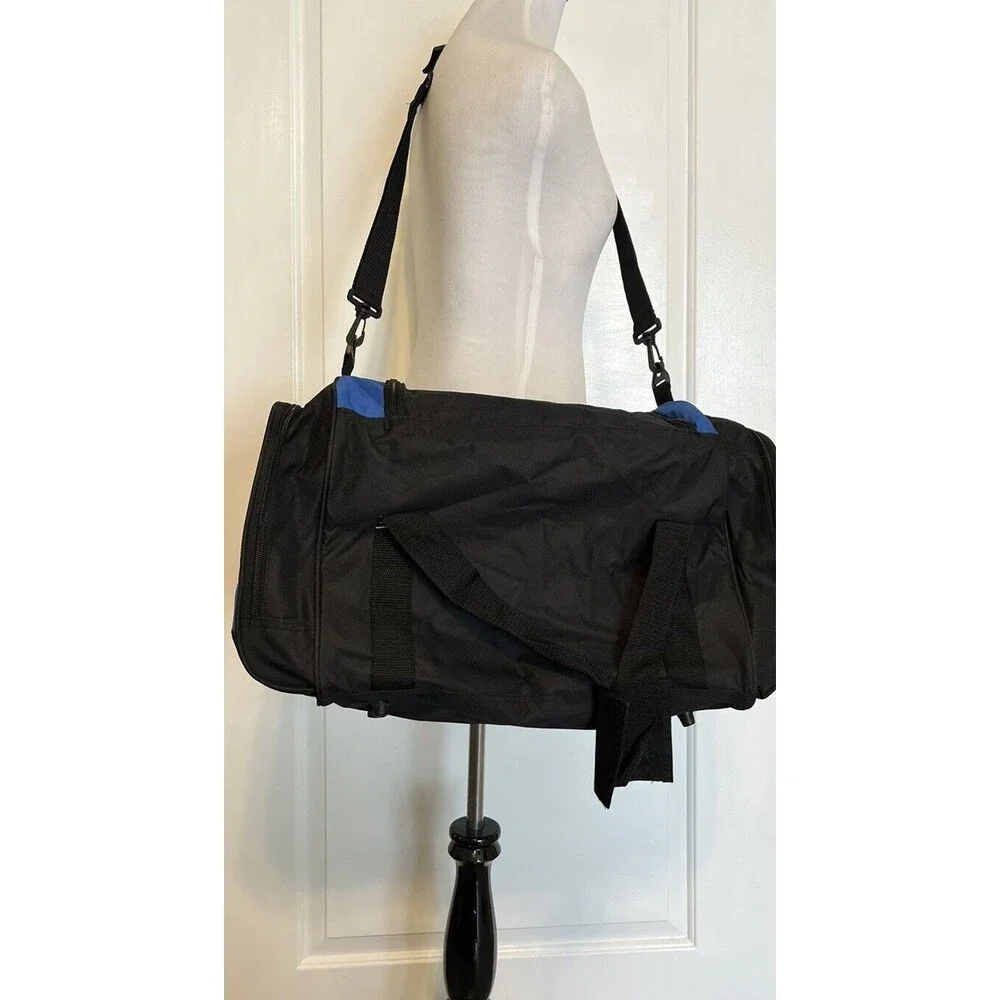 600D Poly Blue Sports Duffel Bag KD4205 Medium Travel Carry On Gym Carryall